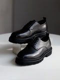 Cap-Toe Lug-Sole Blucher Dress Shoes