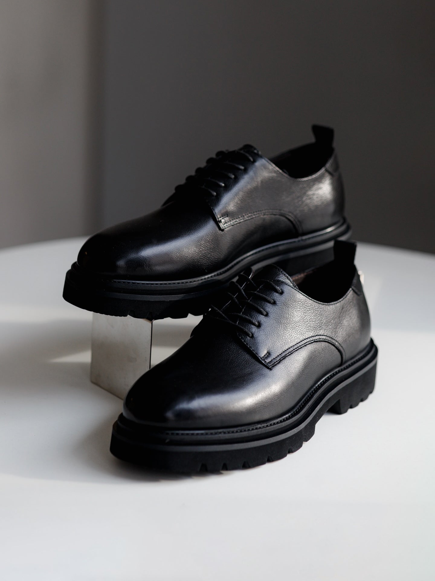Cap-Toe Lug-Sole Blucher Dress Shoes