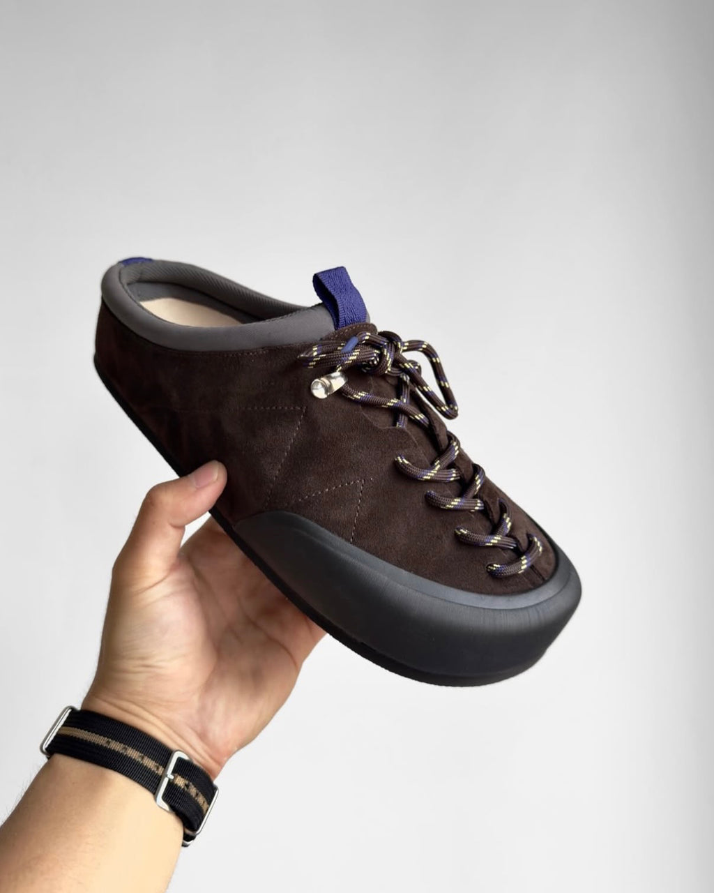 Women's Suede Climbing-Inspired Slip-On Mule Sneakers