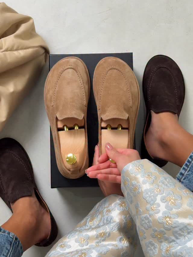 Ladies Suede Casual Slip-On Loafers