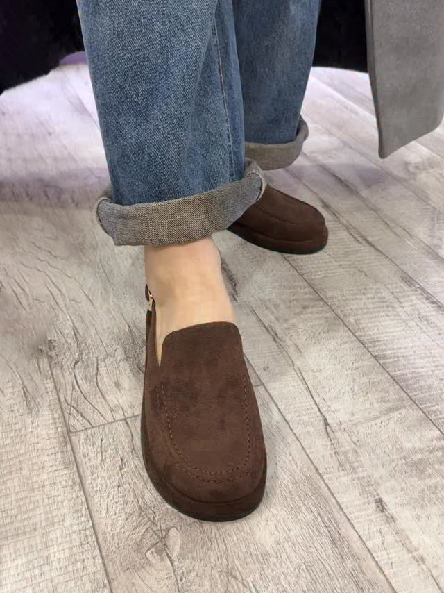 Ladies' Suede Convertible Slingback Platform Loafers
