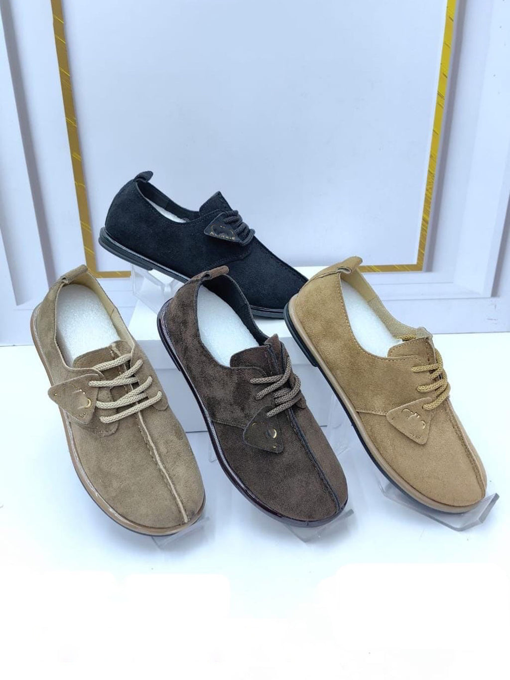 Ladies' Suede Lace-Up Casual Shoes
