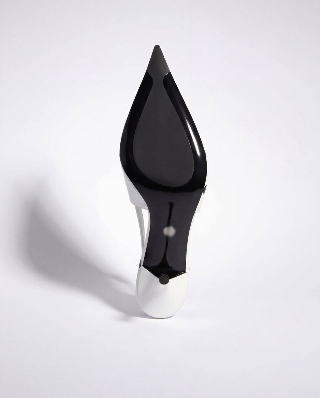 Ladies Polka Dot Pointed-Toe Slingback Kitten Heels