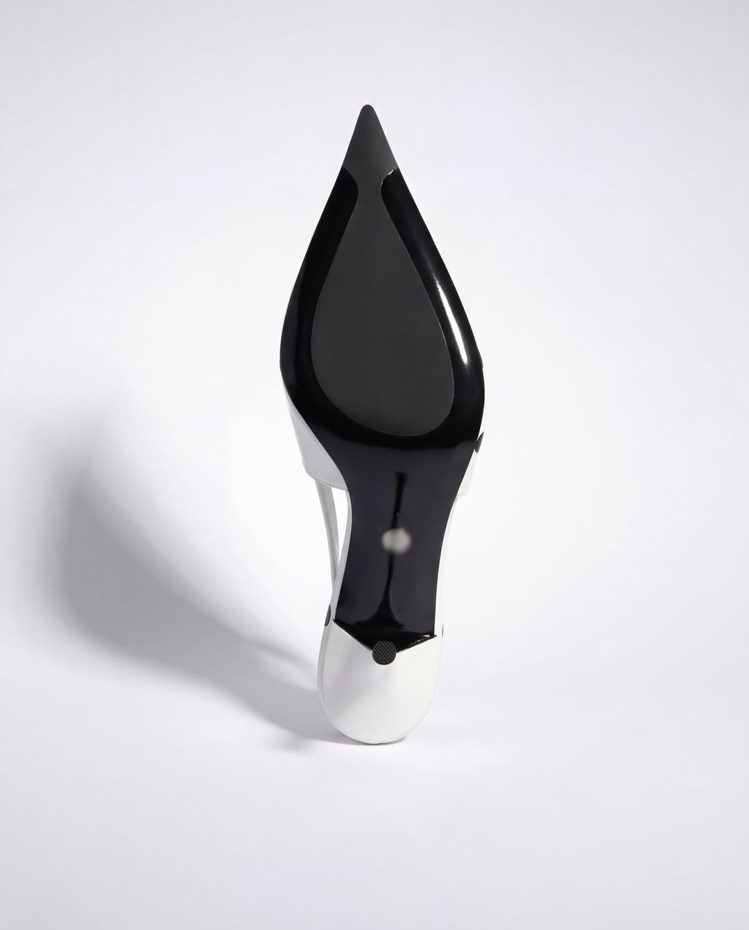 Ladies Polka Dot Pointed-Toe Slingback Kitten Heels