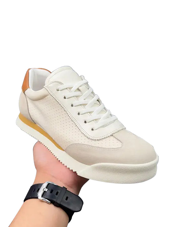 Men's Beige Suede Retro Sneakers
