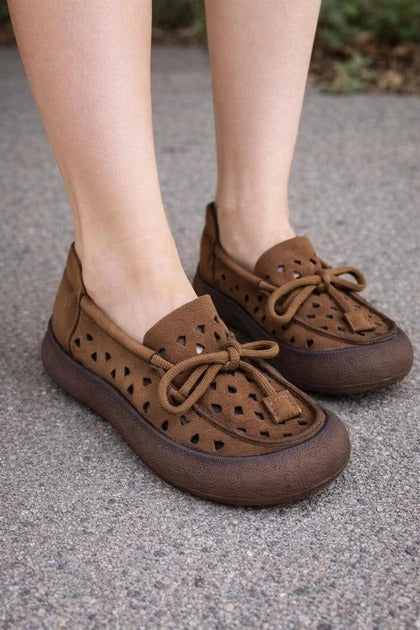 Ladies' Breathable Openwork Slip-On Casual Flats