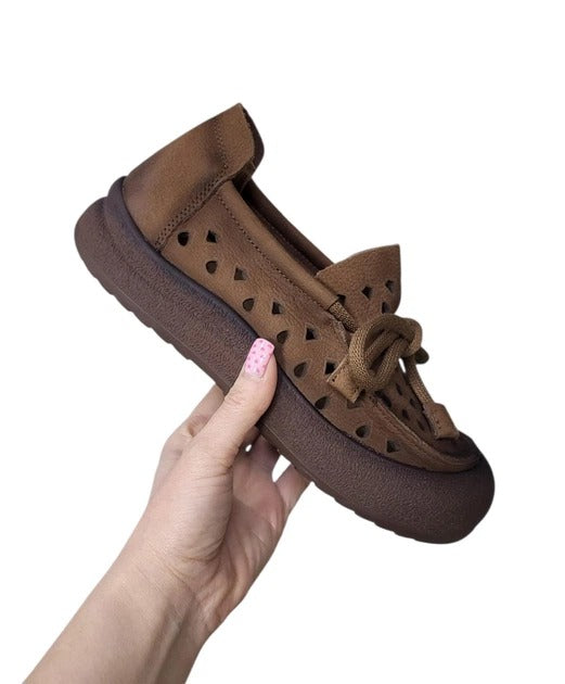 Ladies' Breathable Openwork Slip-On Casual Flats