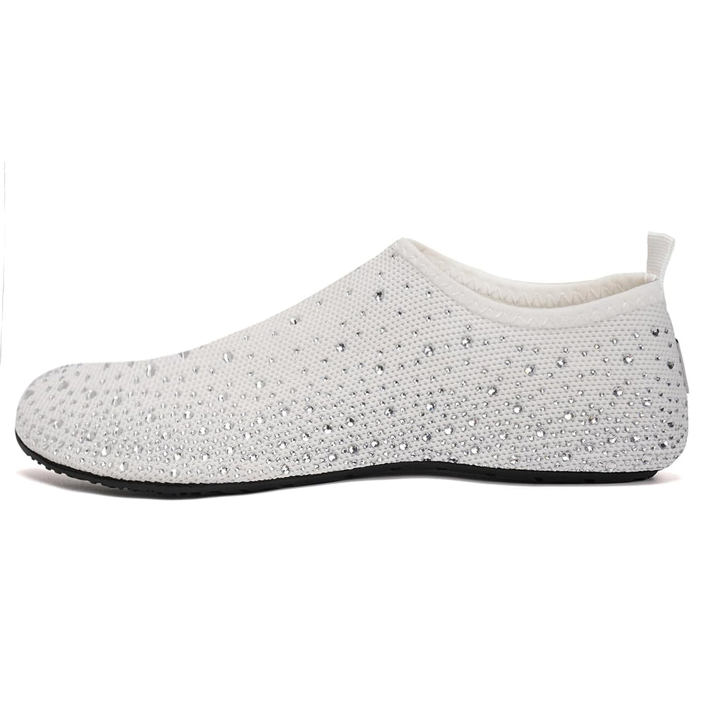 Ladies' Sparkly Slip-On Barefoot Aqua Socks
