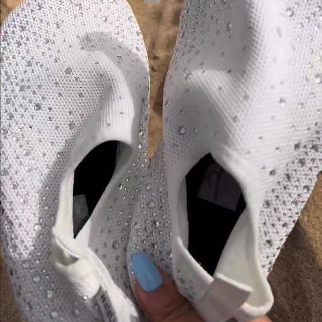 Ladies' Sparkly Slip-On Barefoot Aqua Socks