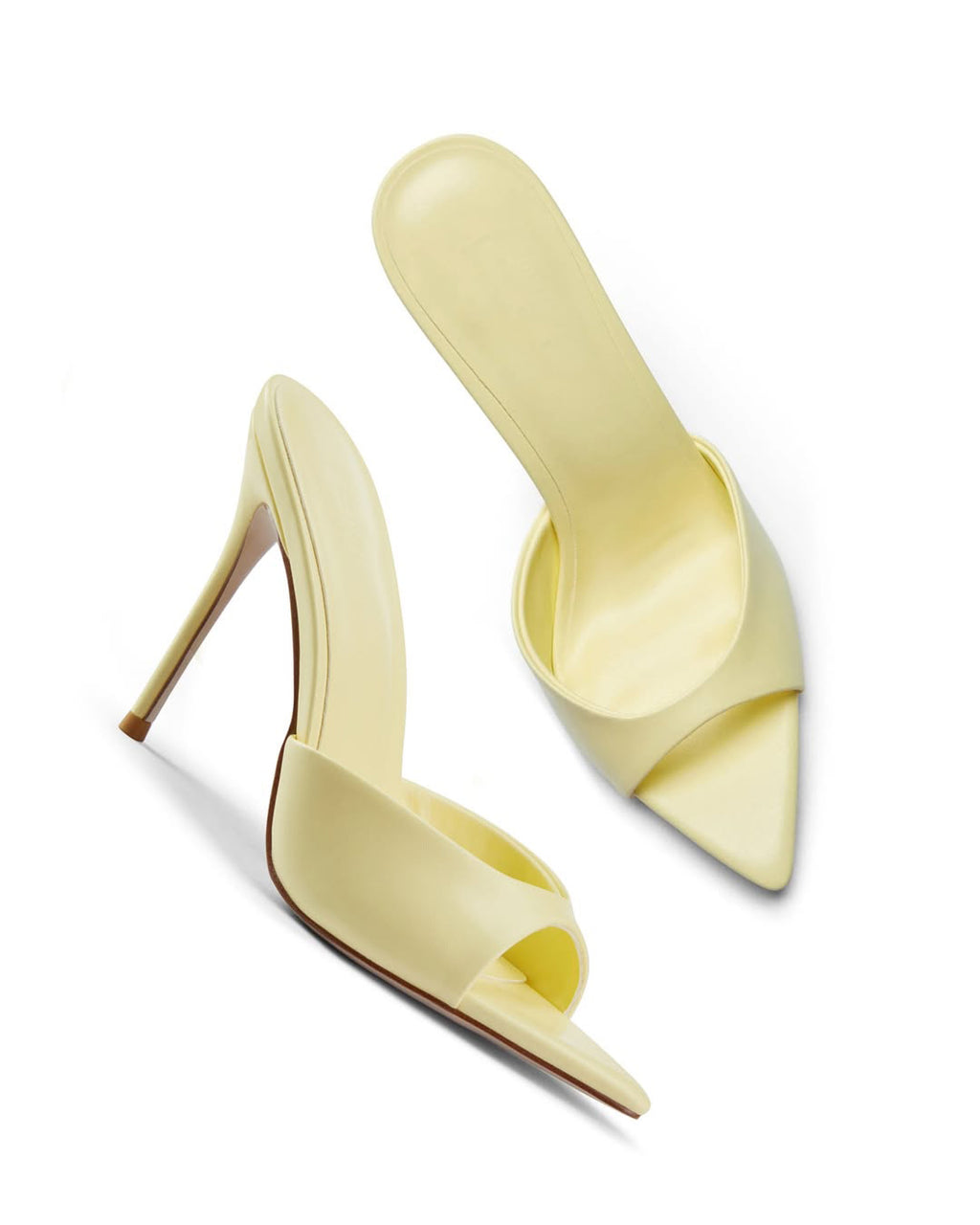 Ladies' Minimalist Pointed Peep-Toe Heeled Mules