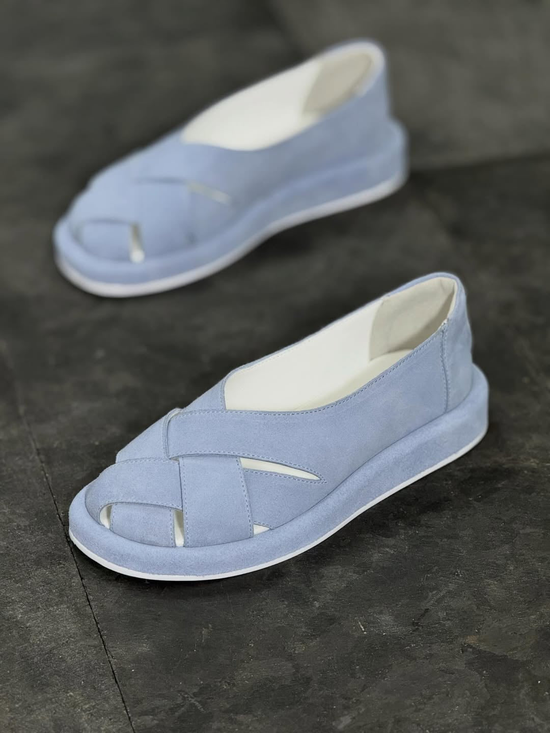Ladies' Suede Crisscross Woven Closed-Toe Fisherman Sandals
