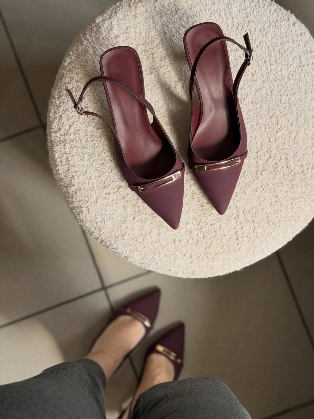 Ladies' Elegant Slingback Kitten Heel Pumps
