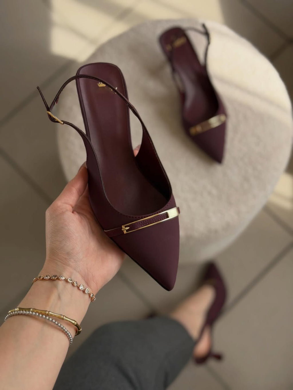 Ladies' Elegant Slingback Kitten Heel Pumps