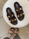 Ladies' Nautical Charm Double-Strap Slide Sandals