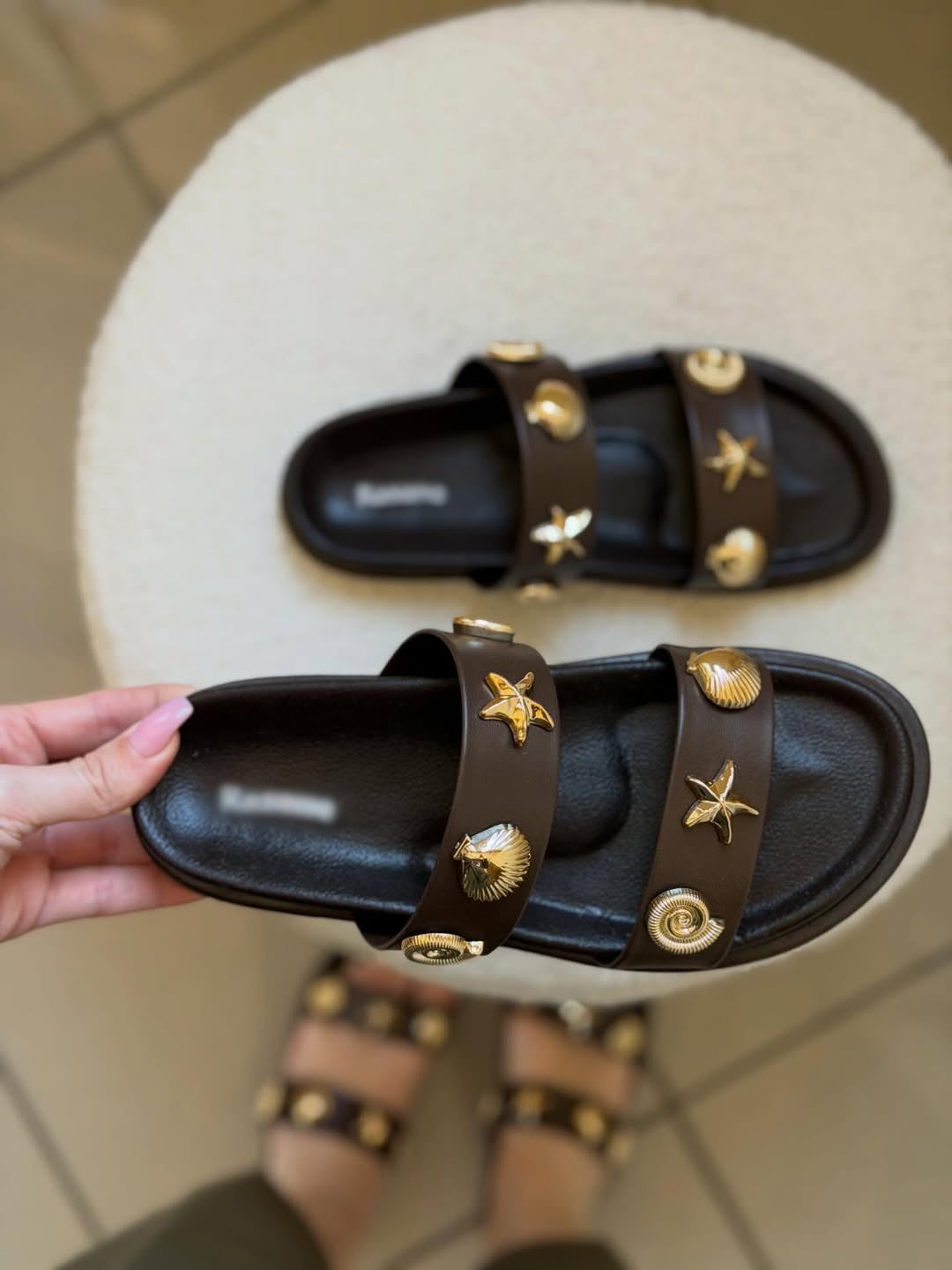 Ladies' Nautical Charm Double-Strap Slide Sandals
