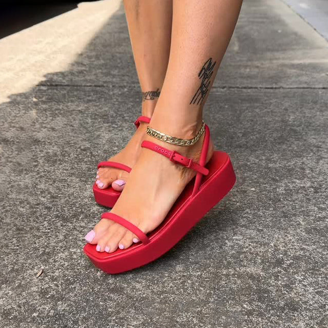 Adjustable Buckle EVA Platform Jelly Sandals