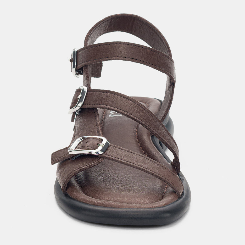Ladies' Genuine Leather Multi-Buckle Adjustable Sandals