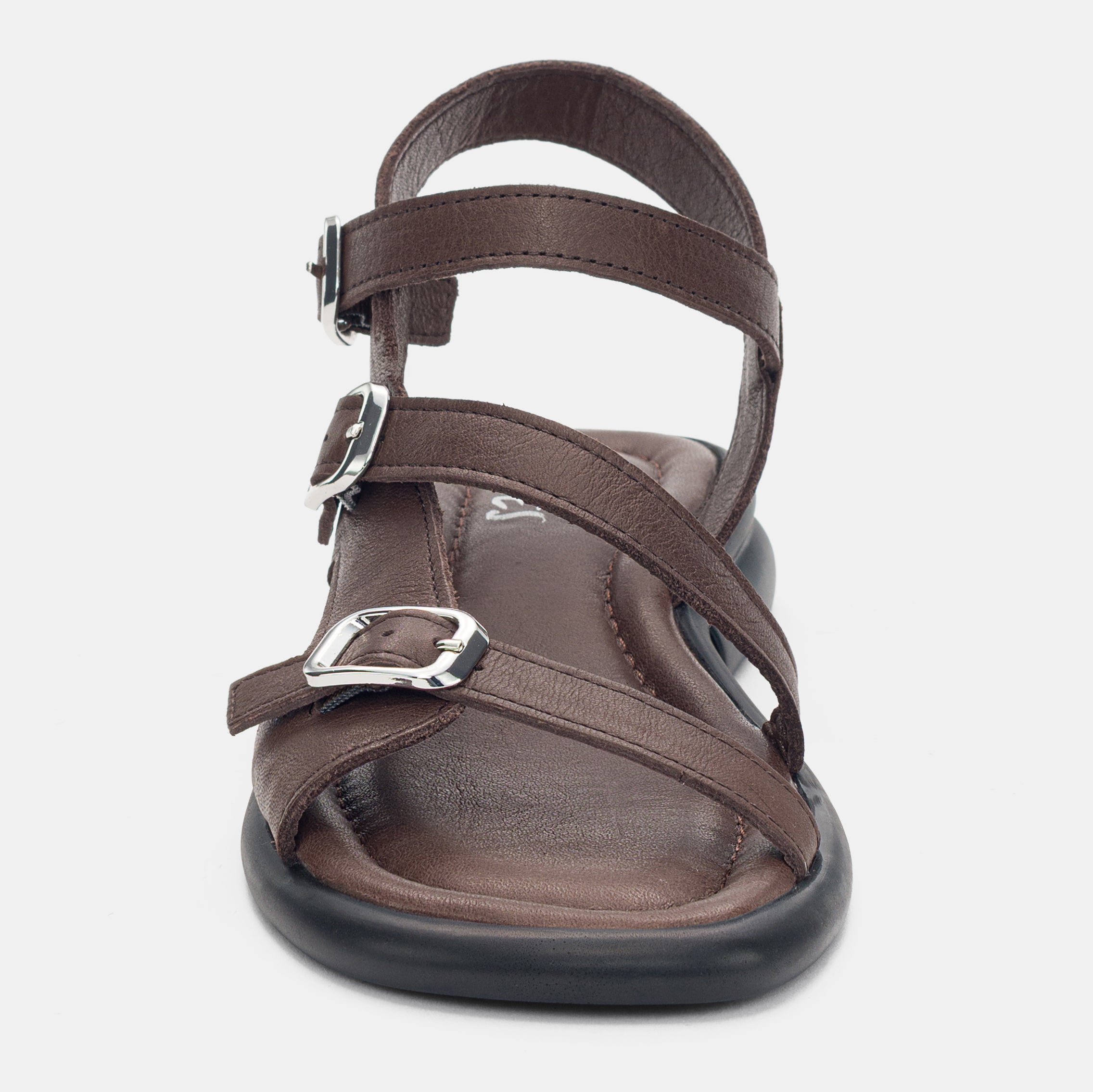 Ladies' Genuine Leather Multi-Buckle Adjustable Sandals