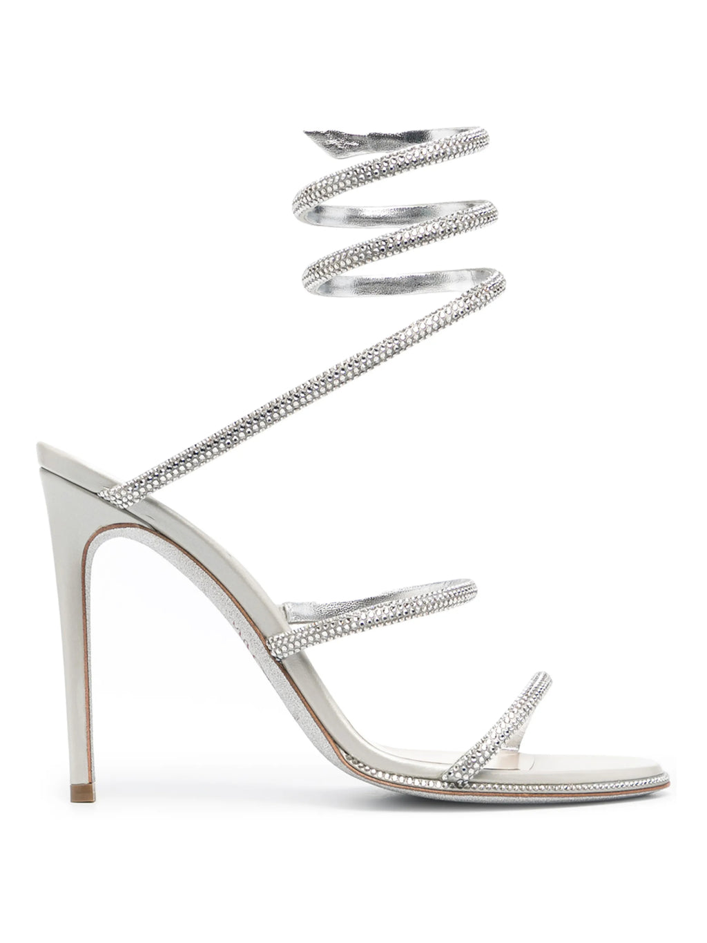 Snake Wrap Full Rhinestone Ankle Strap Stiletto Sandals