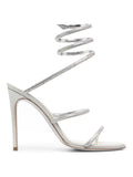 Snake Wrap Full Rhinestone Ankle Strap Stiletto Sandals