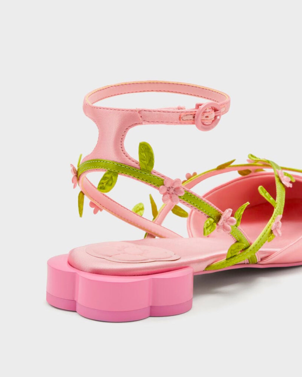 Women's Floral Vine Satin Mary Jane Sandals