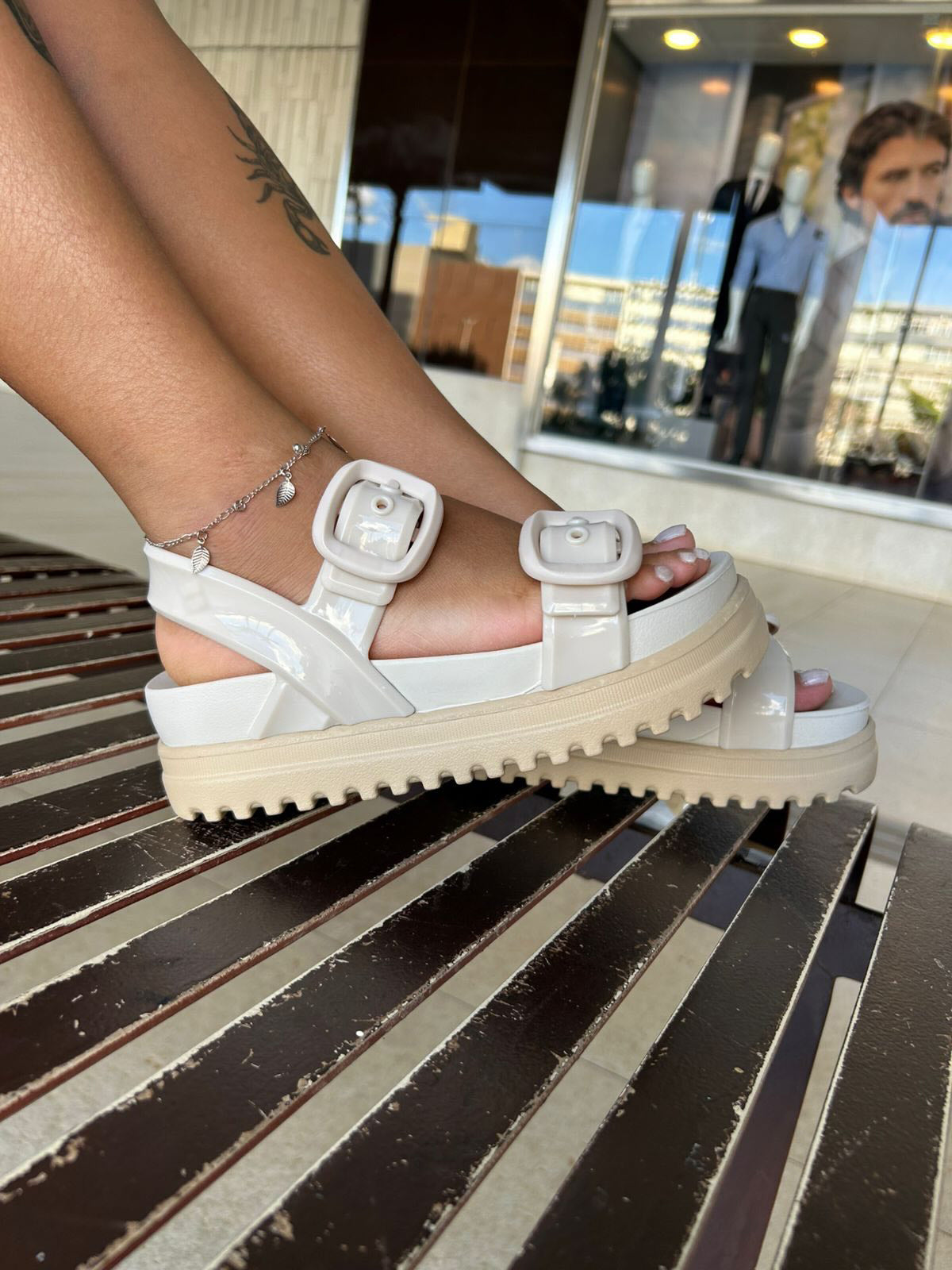 Women's Adjustable Buckle Jelly Platform Sandals