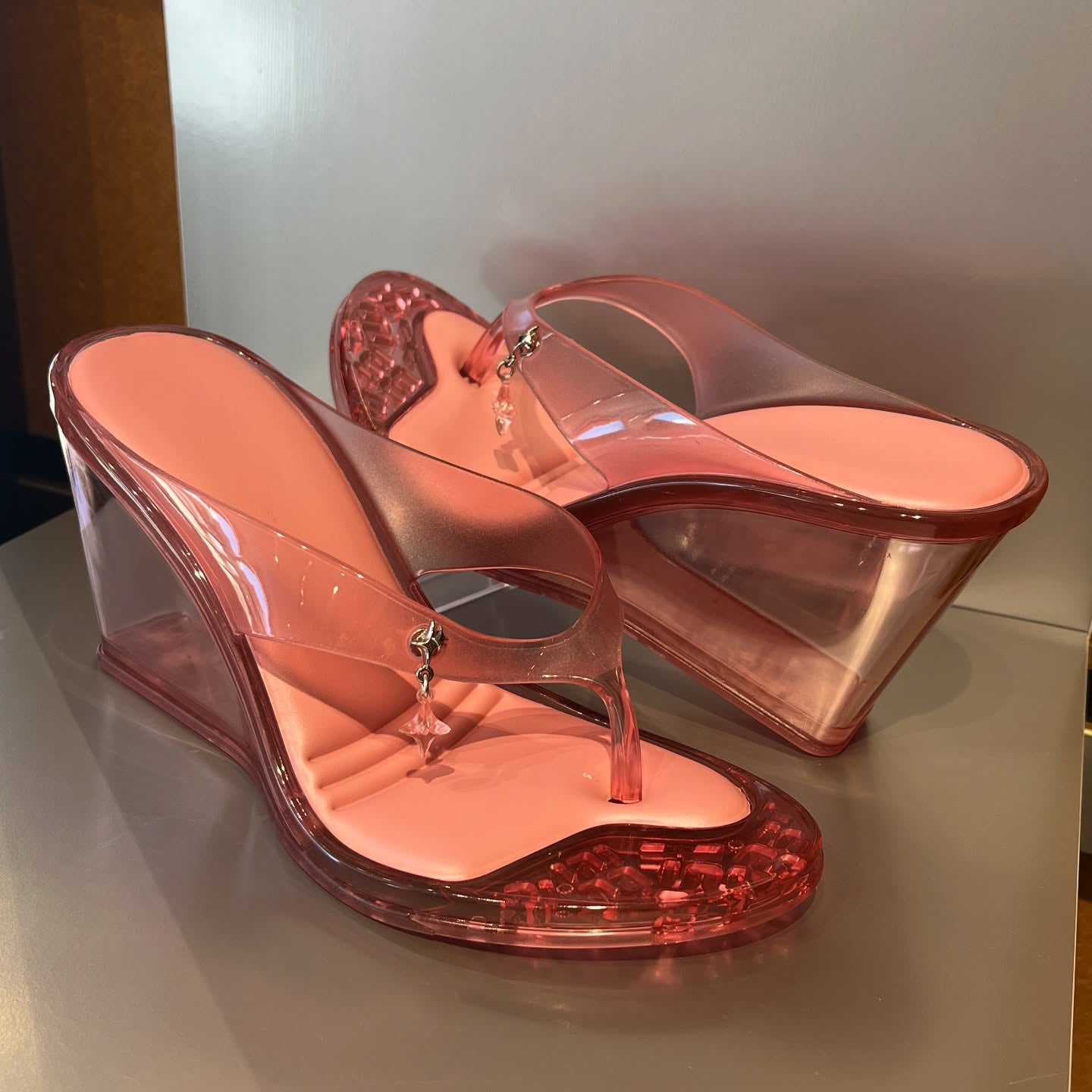 Women's Transparent Jelly Wedge Flip-Flop Sandals