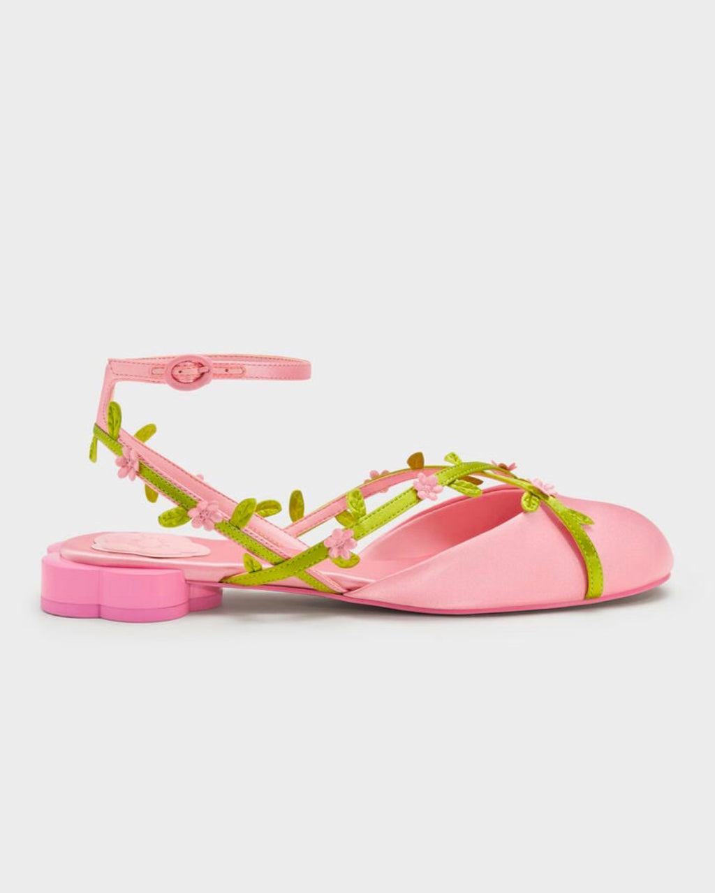 Women's Floral Vine Satin Mary Jane Sandals