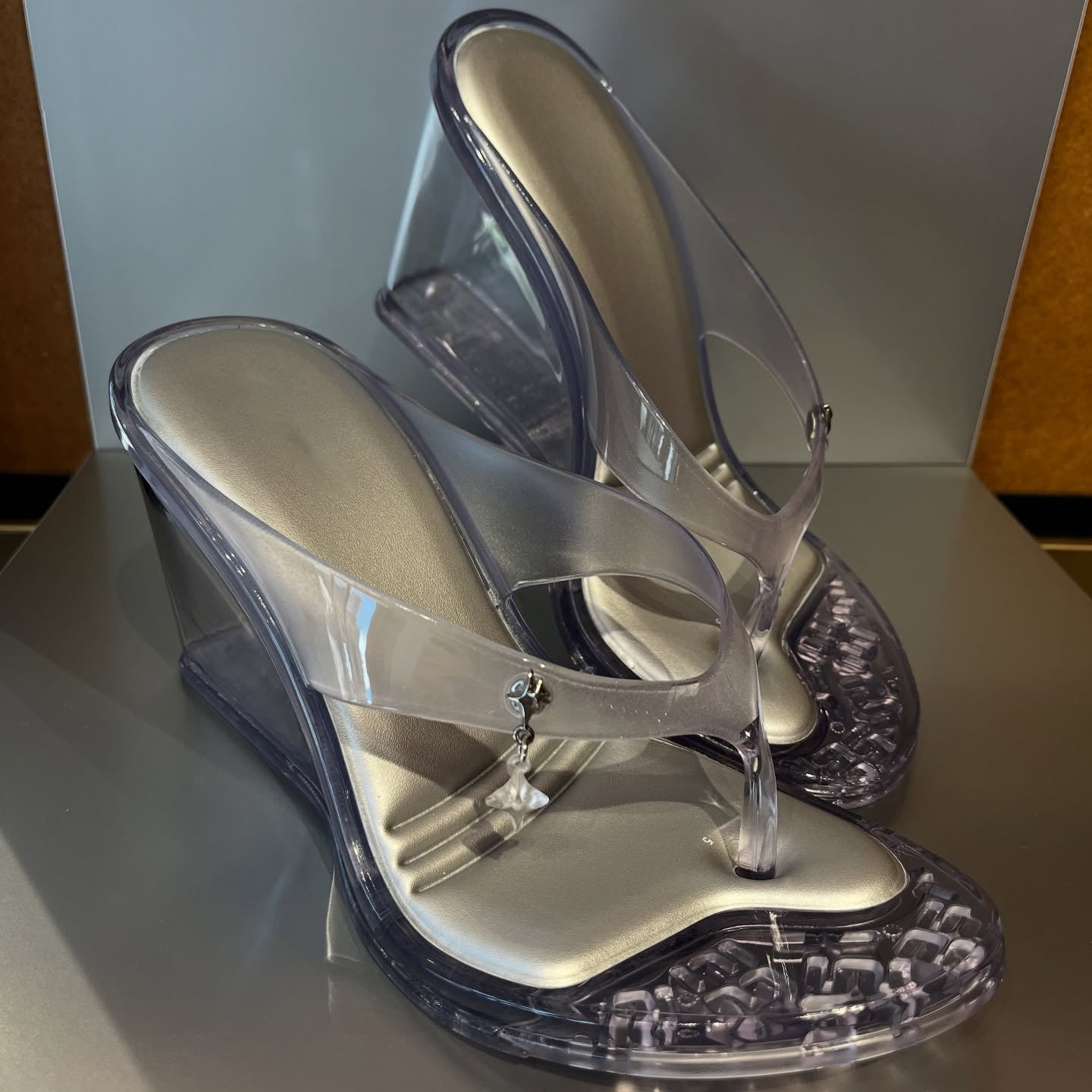 Women's Transparent Jelly Wedge Flip-Flop Sandals