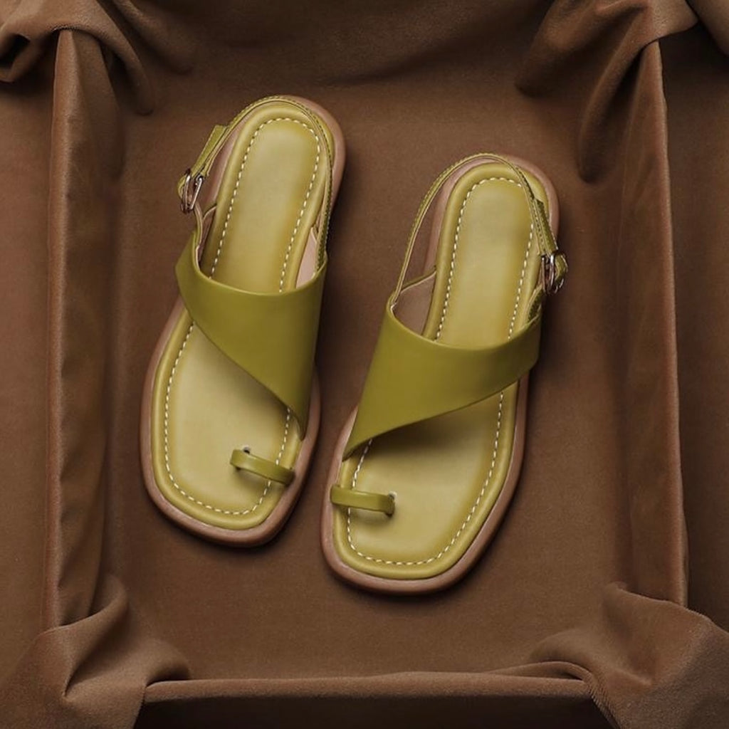 Ladies' Toe Loop Slingback Flat Sandals
