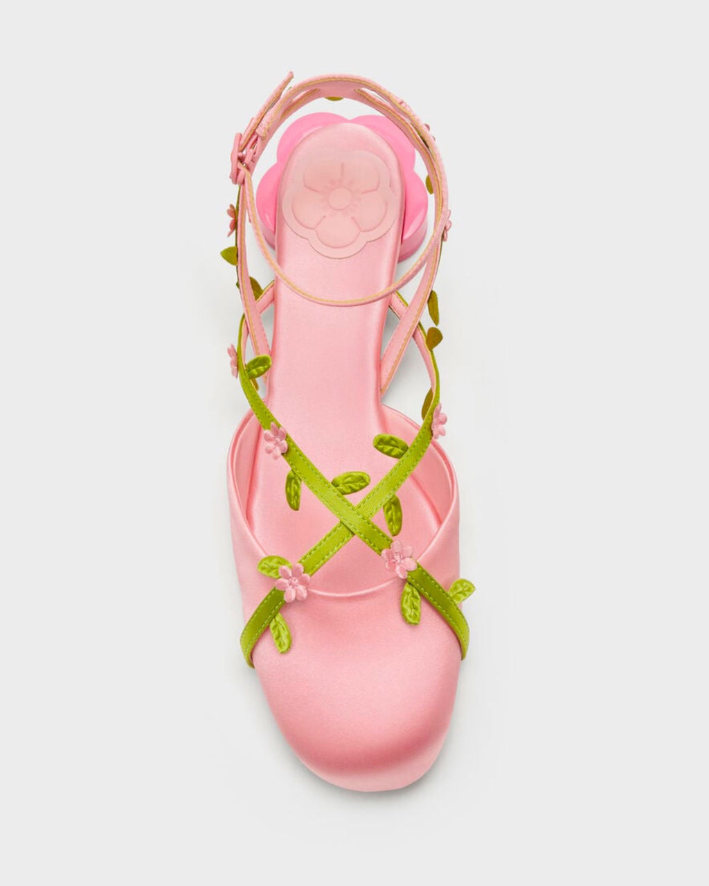 Women's Floral Vine Satin Mary Jane Sandals