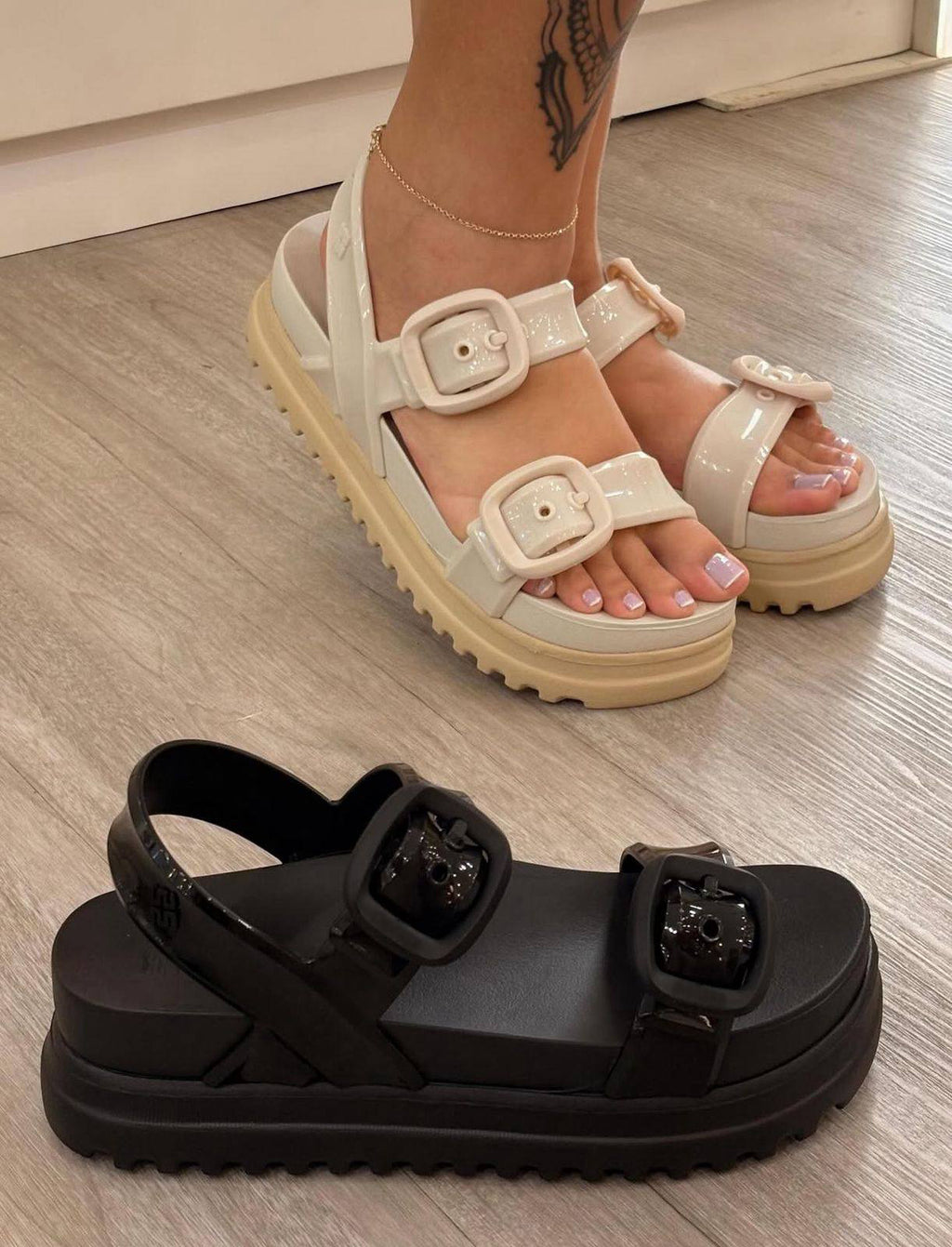 Women's Adjustable Buckle Jelly Platform Sandals