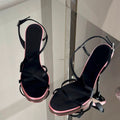 Ladies' Satin Crisscross Strappy Stiletto Heel Sandals