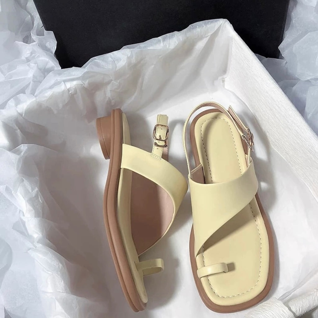 Ladies' Toe Loop Slingback Flat Sandals