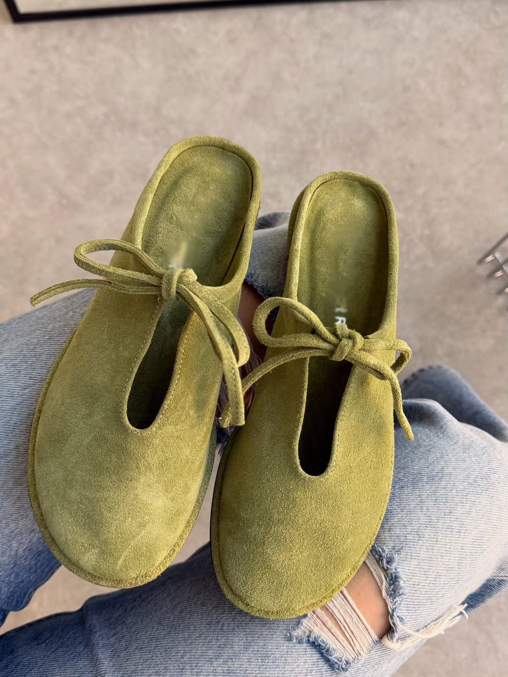 Vintage T-Cut Lace-Up Closed Toe Birken Mule Slides