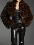 Fahion Faux Fur Cropped Coat