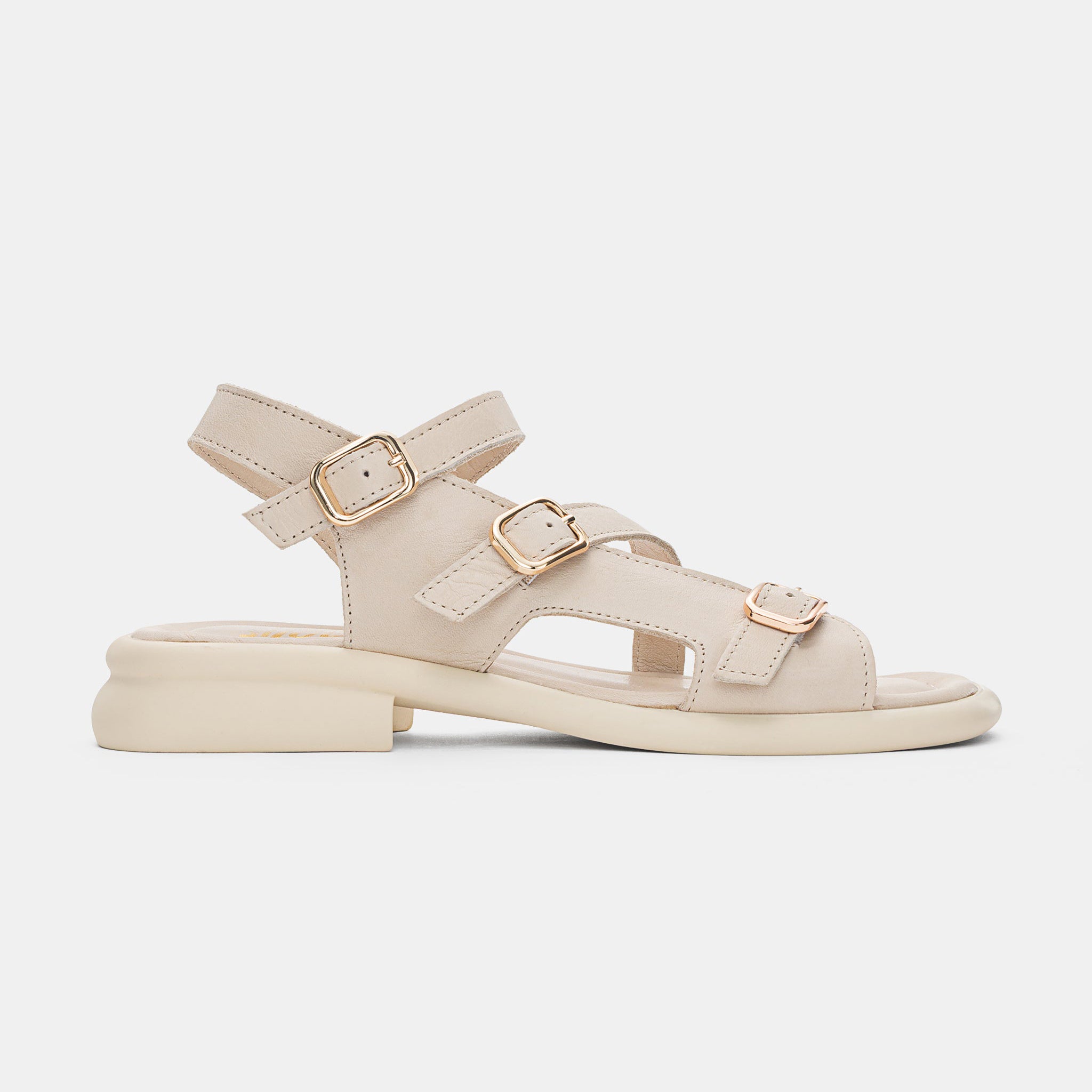 Ladies' Genuine Leather Multi-Buckle Adjustable Sandals
