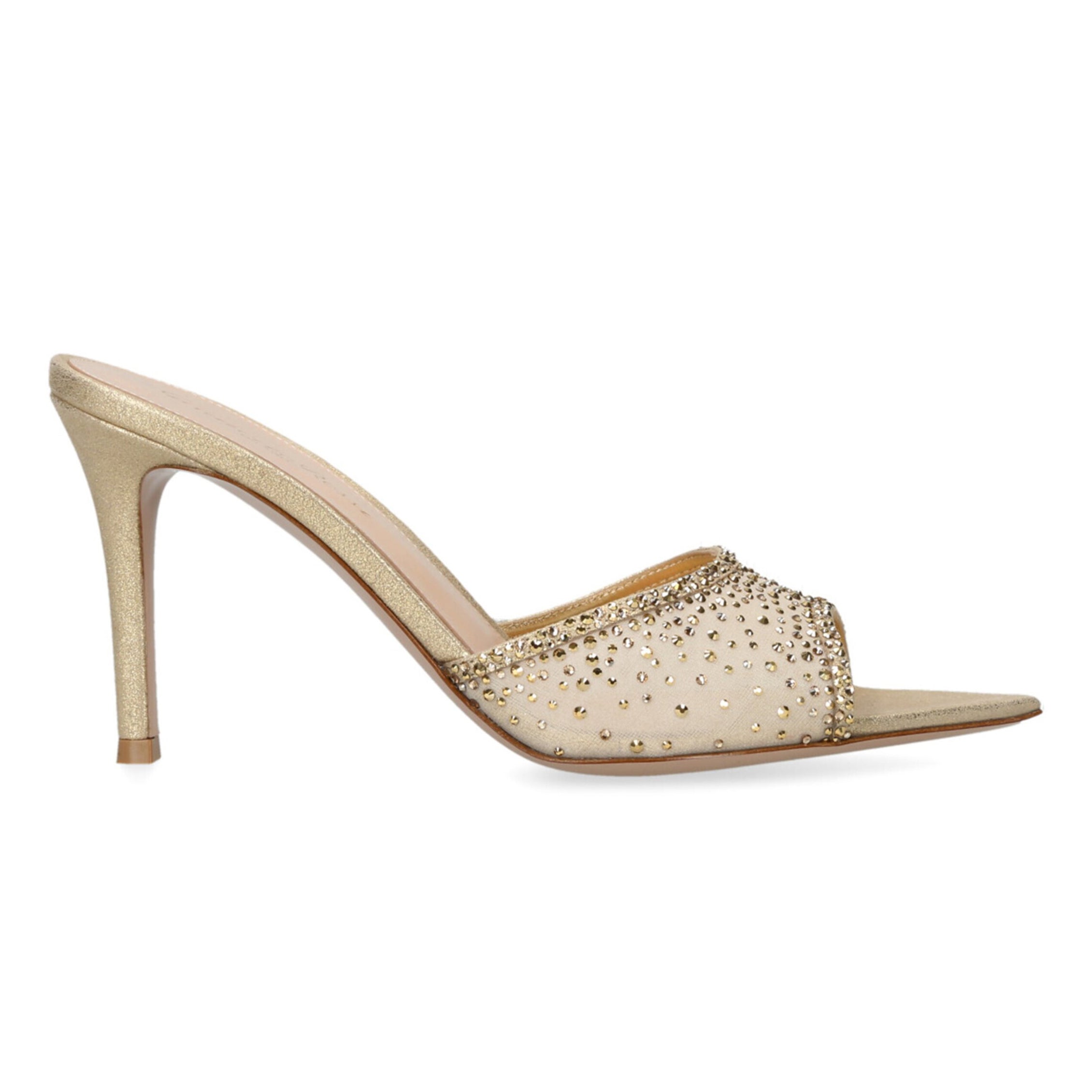 Ladies' Rhinestone Mesh Peep-Toe Mules