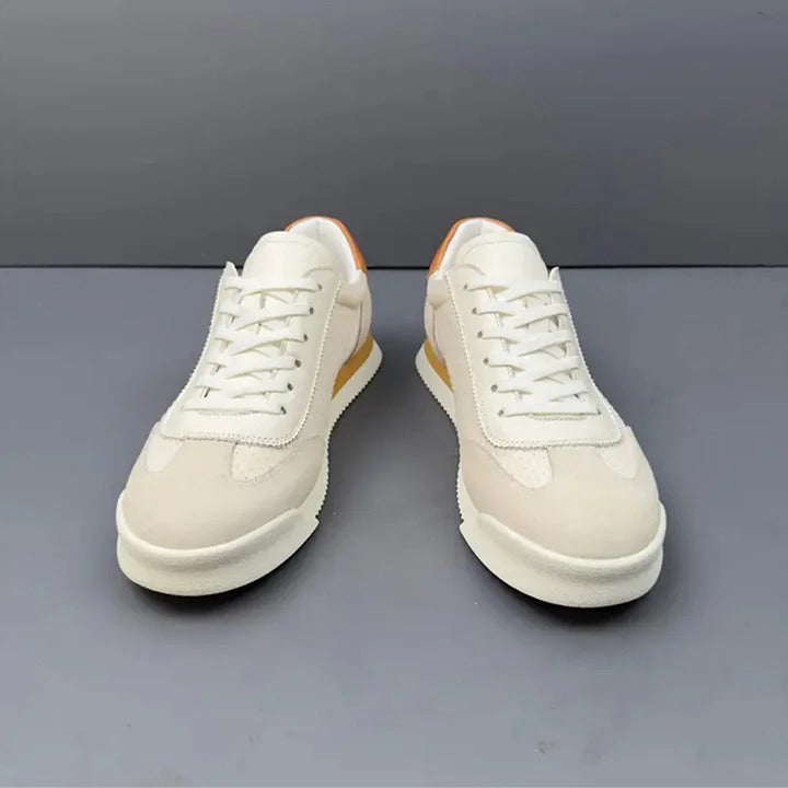 Men's Beige Suede Retro Sneakers