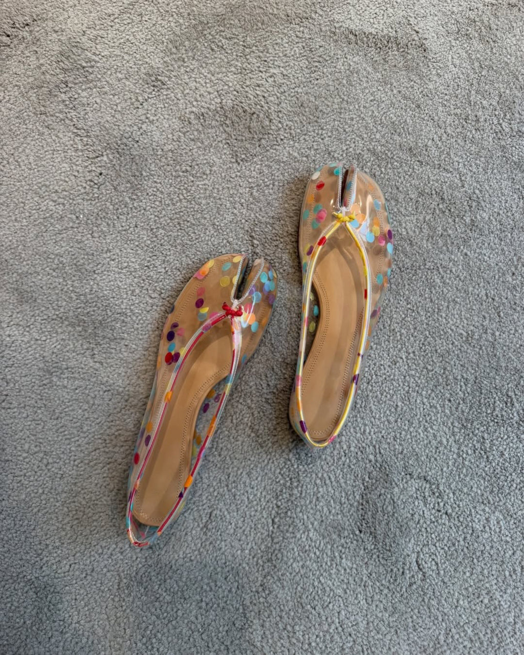 Women's Colorful Polka Dot Split-Toe Flats