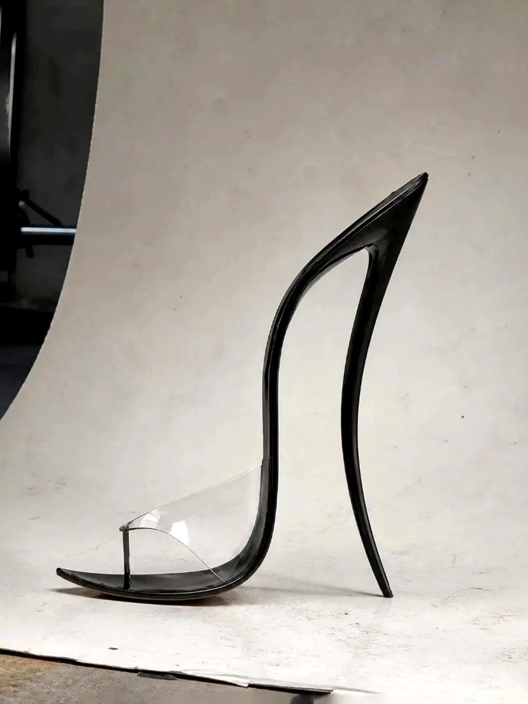 Women's Sculptural Heel PVC Mule Sandals