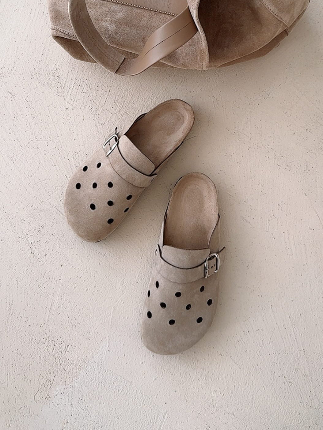 Cork Insole Perforated Birkenstock-Style Mule Clogs