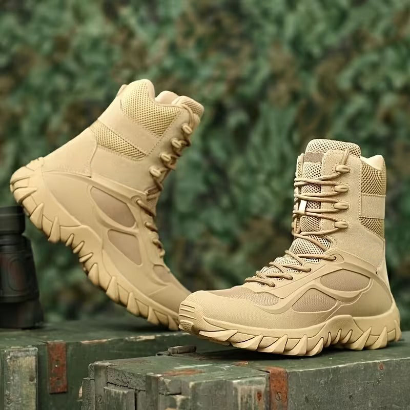 Men's High-Top Paneled Boots | Lightweight Outdoor Ankle Boots For Daily Use