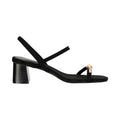 Ladies' Metal Accent Toe-Loop Block Heel Sandals