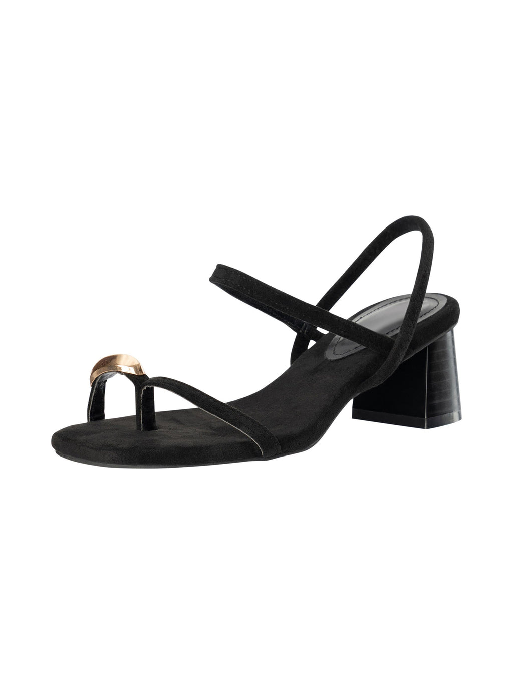 Ladies' Metal Accent Toe-Loop Block Heel Sandals