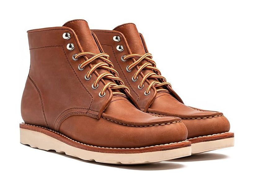 Moc-Toe Work Boots With Wedge Sole