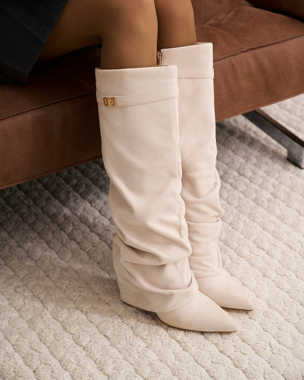 Ladies' Suede Slouchy Over-the-Knee Boots