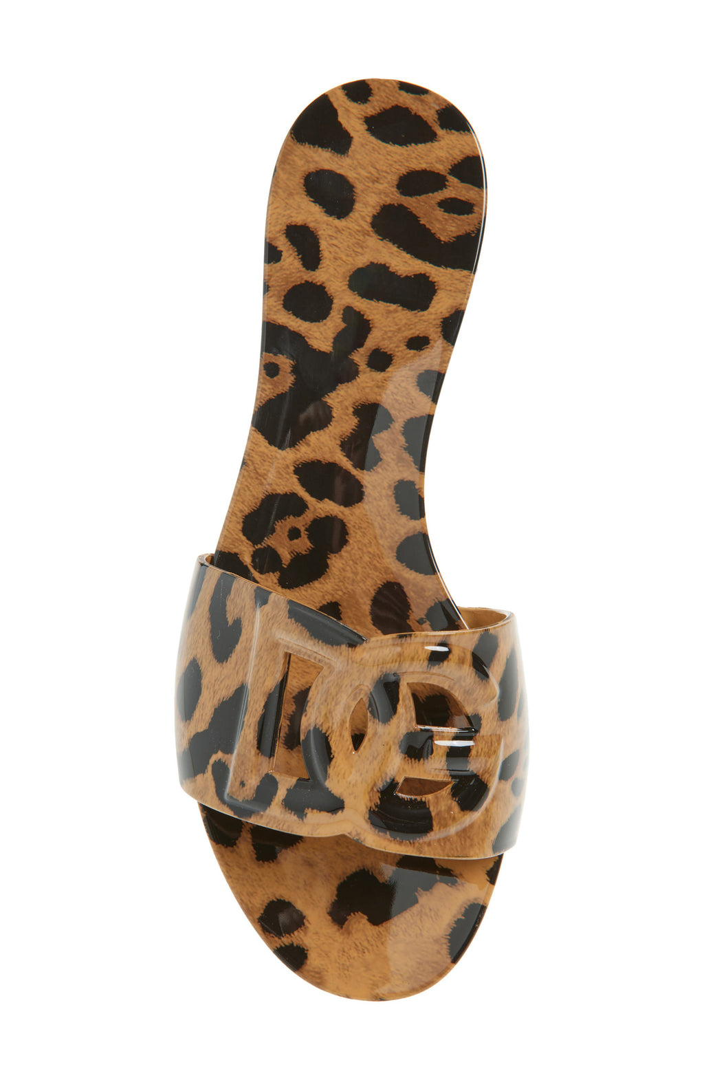 Ladies' Glossy Leopard Print Casual Pool Slides