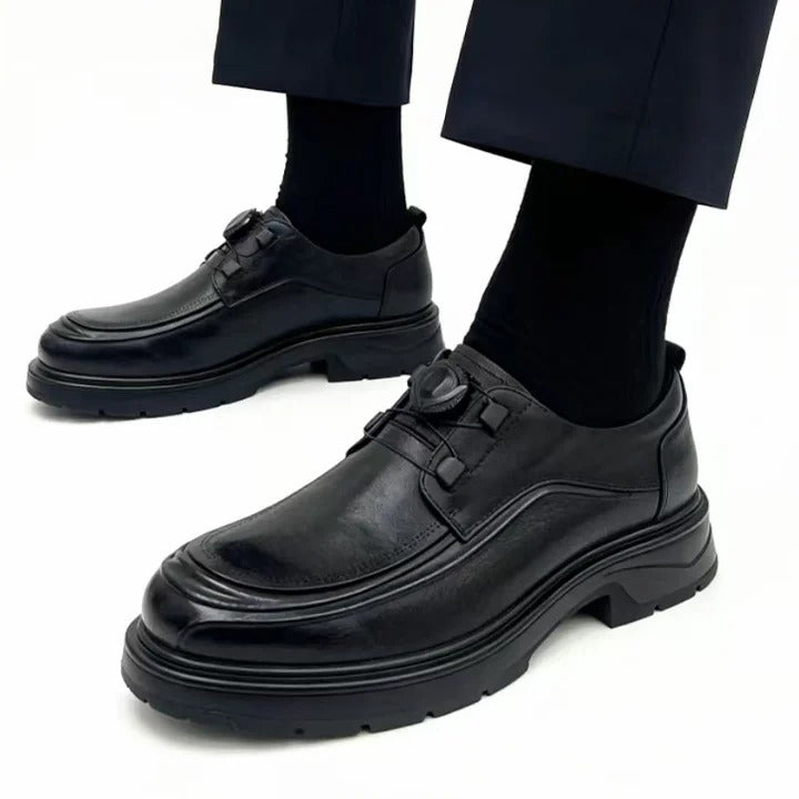 Men's Quick-Release Buckle Chunky Leather Shoes