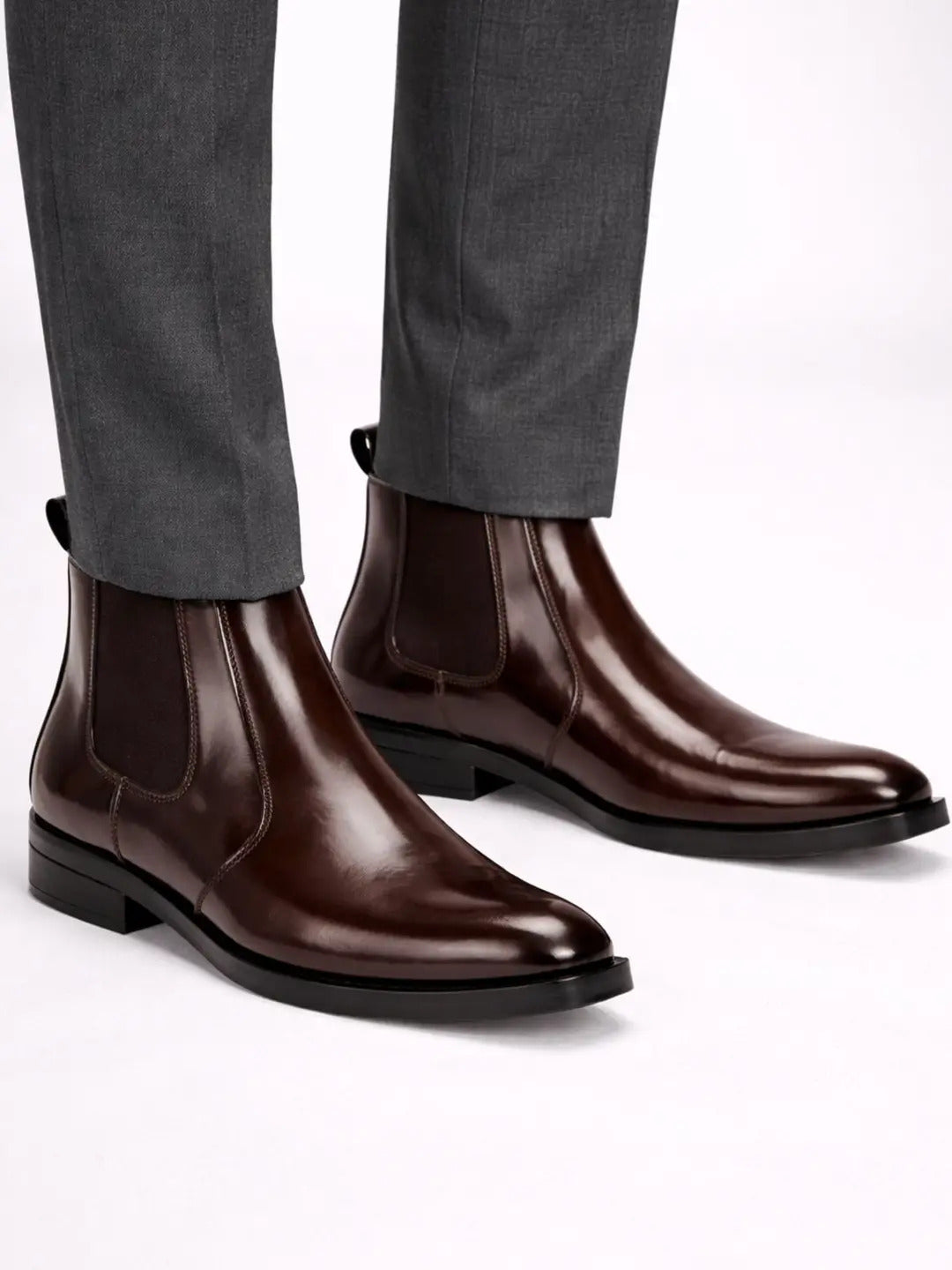 Sleek Formal Ankle Boots With Elastic Gussets